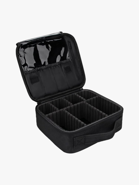 Relavel Travel Makeup Train Case in branded component on a light gray background